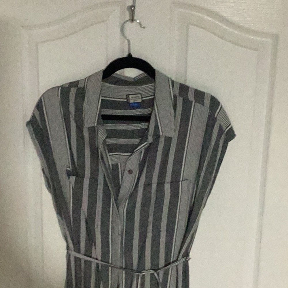 Striped Gray and White Dress